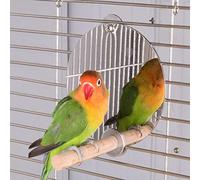 VGEBY Juguete de Espejo para Pájaros de Acero Inoxidable con Varilla de Madera para Loros, 1 Unidad, Accesorios Duraderos para Jaulas