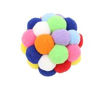 VGEBY Juguete Interactivo para Gato, Bola Colorida con Cascabel | Textura suave de felpa, Campanas atractivas, Ideal para mascotas, Entretenidas funciones de hierba gatera.