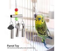 VGEBY Juguetes para Pájaros, Campana de Acero Inoxidable con Sonido Melodioso, Juguete de Metal para Pájaros de 10,2 Pulgadas para Loros Grandes, Alivio del Estrés y Estimulación Mental