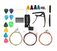 VGEBY Kit de Accesorios para Guitarra, Cejilla de Metal con Almohadillas de Silicona, 3 Juegos de Cuerdas para Guitarristas Folclóricos Eléctricos y Ukelele