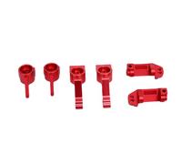 VGEBY Kit de Bloques de Dirección Delanteros, Bloques de Avance y Soportes de Eje Trasero para Coche RC, Fabricado en Aleación de Aluminio y con Accesorios de Montaje Completos, para (Rojo)