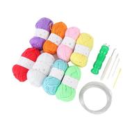 VGEBY Kit de Carrete de Hilo para Tejer Herramienta de Artesanía Versátil con Tejedor Francés Verde Translúcido para Artesanos Intermedios y Avanzados 8 Hilos de Algodón