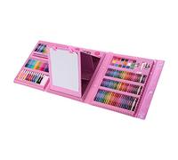 VGEBY Kit de Dibujo para Niños, Material de PVC con Caballete Integrado, Juego de Arte de 208 Piezas para Dibujar, Colorear y Pintar para Niños de 8 a 12 Años (Rosado)