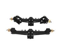 VGEBY Kit de Eje de Portal Trasero Delantero de Coche RC, Carcasa de Plástico con Superficie Texturizada Esmerilada, Mayor Ancho y Distancia Al Suelo para Actualización 1/24 Axial SCX24 (Black)