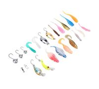 VGEBY Kit de Señuelos de Pesca con Caja de Aparejos, Cebos Blandos, Señuelos de Plumas, Cebos Tipo Lápiz Estilo Camarón para Pesca en Agua Dulce y Salada