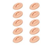 VGEBY Labios de Práctica de Silicona, Juego de 10 Labios Falsos 3D Elásticos Suaves para Entrenamiento de Bordador Principiante (Tono de piel oscuro)