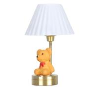 VGEBY Lámpara de Mesa Oso para Miniatura de Casa de Muñecas, Luz LED con Interruptor y Pantalla Blanca, Funcionada con Batería, para Decoración de Muebles de Casa de Muñecas