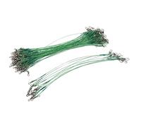 VGEBY Líderes de Pesca, Líderes de Pesca de Alambre de Acero con Eslabón Giratorio, Resistentes a la Corrosión y Duraderos, para en Agua Dulce y Salada, Paquete de 100 Unidades (20 centímetros)