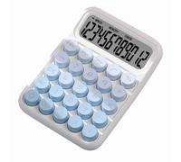 VGEBY Linda calculadora con teclas grandes y pantalla transparente de 12 dígitos para estudiantes de contabilidad, calculadora de oficina en diseño elegante (azul)