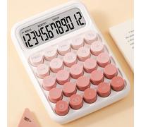 VGEBY Linda calculadora con teclas grandes y pantalla transparente de 12 dígitos para estudiantes de contabilidad, calculadora de oficina en diseño elegante (PINK)