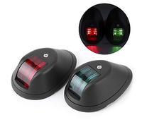 VGEBY Luces de Navegación para Barcos PC LED Luz Marina 3W DC12V a 24V IP66 Impermeable 112,6 Grados Rojo Verde Montaje de Tornillo para Barcos Pequeños Yates Pontones de Pesca (BLACK)