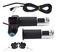 Vgeby - Manillar regulador acelerador eléctrico con indicador de batería LED y cierre con llave para alimentación de scooter o bici de montaña