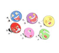 VGEBY Marcador de Pelotas de de 6 Piezas de 25 Mm, Clip de Metal para Sombrero con 6 Expresiones Diferentes, para Accesorios de Práctica de