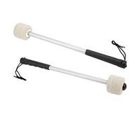 VGEBY Mazos de Percusión de 2 Piezas, Cabezal de Fieltro de Lana con de Metal Portátil, Liviano y Profesional, con Varilla Fuerte Resistente a la Corrosión, para Bombos y Tambores de