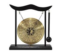 VGEBY Mini Gong de Escritorio, Instrumento de Percusión de Cobre con Base de Madera con Mazo para Decoración del Hogar, Exhibición de Escritorio de Oficina, Regalo de (Doce Zodíaco Chino)