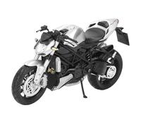VGEBY Modelo de Moto de Aleación a Escala 1:12, Juguete Realista con Espejo en el Marco, para Exhibición en Colección, Regalo Infantil (Silver)