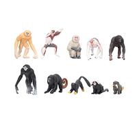 VGEBY Modelos de Animales, 10PCS Modelos de Primates Mini Proboscis Monkey Gibbon Orangutan Lemur Figura Animal Ornament Set Accesorios para Tocar
