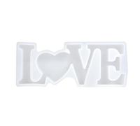 VGEBY Molde de Silicona para Manualidades, Forma de Letra de Amor Transparente, No Tóxico y Fácil de Desmoldar, Adecuado para Decoración Hecha a Mano, Tamaño 3,1 X 7,9 X 0,8 Pulgadas