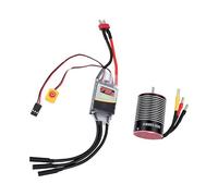 VGEBY Motor sin Escobillas y ESC, Combo de Motor sin Escobillas RC de 6300 KV con ESC de 75 A, Disipador de Calor de Aluminio 6061, Refrigeración Impermeable y Acelerador Suave para Barcos de Coches