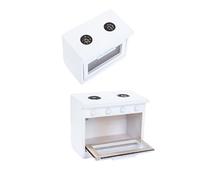 VGEBY Muebles de Casa de Muñecas Estufa de Cocina en Miniatura de Madera de Abedul Muebles de Cocina de Casa de Muñecas a Escala 1:12 con Puerta de Horno Funcional y Perillas de Control para Mini
