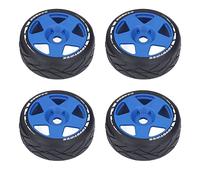 VGEBY Neumático de 4 Piezas, Ruedas 1/8 GT RC, Neumáticos de Carreras de Carretera con Agarre Fuerte, Resistentes Al Desgaste en Ruedas de Carretera con Adaptador de 17 Mm (Blue)