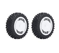 VGEBY Neumático de Coche RC, 2 Piezas de Neumáticos de Goma RC Reemplazo de Rueda Delantera de Coche RC Duradero para WLtoys 1/12 Coche de Control Remoto 124007 Blanco y Negro