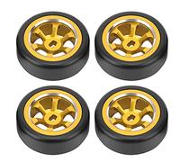 VGEBY Neumático de Deriva de 4 Piezas RC, Piezas de modificación de neumático de llanta de Rueda RC aptas para K969 K989 P929 1/28 RC(Amarillo) Accesorios De Modelo