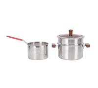 VGEBY Olla Multiusos, Utensilios de Cocina Profundos de Acero Inoxidable 304 con Tapa, Versátil para Cocinar en Interiores y Exteriores, Ideal para Pasta, Sopa y Cocinar Al