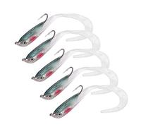 VGEBY Paquete de 5 Señuelos de Pesca Blandos, Cebos Artificiales con Ojos Biónicos Realistas, Colores Brillantes para Pesca en Agua Dulce y Mar (SO050-4)