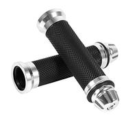 VGEBY - Par de Asas de Manillar (7/8 Pulgadas, 22 mm, Antideslizantes, de Goma, Aluminio, para Moto y Bicicleta, Color Plateado)