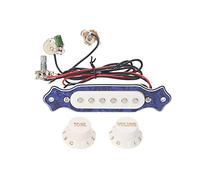 VGEBY Pastillas para Guitarra Eléctrica, Bobina de Cobre con Perillas de Tono de Volumen, Ataque de Agudos Altos, Listas para Instalar para Guitarras Eléctricas y Acústicas (Blanco y azul)