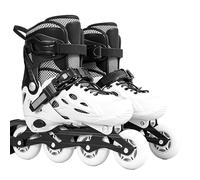 VGEBY Patines en Línea, Patines con Luz Ajustable con Ruedas Brillantes Autoalimentadas y Rodamientos ABEC 7 para Niños y Niñas de 6 a 12 Años (White M)