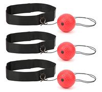 VGEBY Pelota de Boxeo, Material de Correas, Paquete de 3 Pelotas de Entrenamiento con Correa Ajustable de 26,4 Pulgadas para Niños y Principiantes en Boxeo MMA Taekwondo