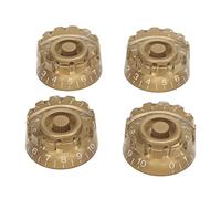 VGEBY Perilla de Guitarra de Plástico Profesional, 24 Estrías Finas, Reemplazo de Perilla de Control de Bajos, Fácil Instalación, 4 Piezas, Reemplazo Ideal (YELLOW)