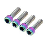 VGEBY Pernos de Pinza de Freno Pernos de Freno de Disco de Bicicleta de Aleación de Ti M6x20 Mm 4 Piezas Ligeros de Alta Resistencia Resistentes a la Erosión para Ciclistas con de Frenado de