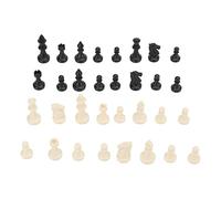 VGEBY Piezas de Ajedrez, Minifiguras de Ajedrez de Repuesto de Plástico PS, Juego de 32 con Diseño de Bolso, para Fiesta, Camping, Relajación (Blanco Negro)