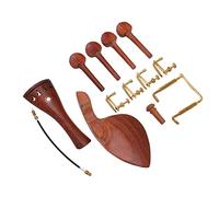 VGEBY Piezas de Violín de Madera 4/4, Juego de Postes de Cola de Clavijas de Afinación para Barbilla, Accesorios de Violín de Metal de Palisandro con Cuerda Trasera y Tornillos, para