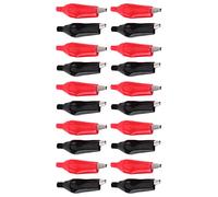 VGEBY Pinzas de Cocodrilo de Metal de 20 Piezas, Abrazadera de Prueba Eléctrica de Hierro Niquelado, Rojo y Negro, 28mm para Multímetro de Batería, Laboratorios de Ciencia