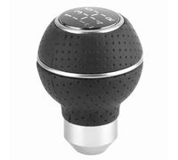 VGEBY Pomo de Palanca de Cambios para Coche, Aleación de Aluminio con Empuñadura de Cuero, de Marchas de 5 Velocidades para Vehículos Manuales (A (negro))