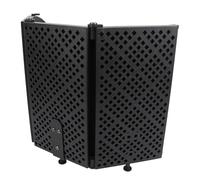 VGEBY Protector de Aislamiento de Micrófono Plegable de 3 Paneles, Protector de Sonido para Micrófono de Estudio con Soporte de Metal y Filtro Pop para Grabar Podcasts, Cantar y