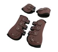 VGEBY Protector de Pierna de Caballo, Absorción de Impacto, Botas Ligeras Ajustables para Saltos, Espectáculo, Equitación, Juego de 2 Pares Hecho de Neopreno PU (Medio)