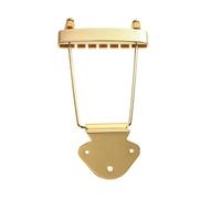 VGEBY Puente de Cola Trapecio de Guitarra de 6 Cuerdas, Piezas de Repuesto para bajo de Guitarra Eléctrica Archtop Thin Hollowbody, con Diseño Ajustable, Dorado o Plateado (GOLD)