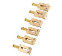 VGEBY Puente de Guitarra, Puente de Trémolo de Montura de Latón para Guitarra Eléctrica, Reemplazo de 6 Piezas con Paso de 10,5 Mm para Reproductores de Telecaster (GOLD)