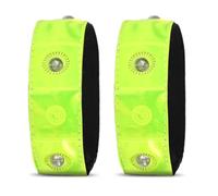 VGEBY Pulsera de Seguridad LED, 4 LED Superbrillantes con Flash de Visibilidad de 200 M, Cierre Adhesivo con Banda Elástica de Luz Constante, para Correr, Andar en Bicicleta, Patinar (2)