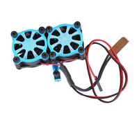 VGEBY Radiador de Motor RC con Sensor Térmico, Ventilador de Refrigeración de 5-10 V Encendido Automático a 40 ℃, Disipador de Calor de Aleación de Aluminio, con Diseño de Abrazadera, (BLUE)