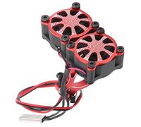 VGEBY Radiador de Motor RC con Sensor Térmico, Ventilador de Refrigeración de 5-10 V Encendido Automático a 40 ℃, Disipador de Calor de Aleación de Aluminio, con Diseño de Abrazadera, (rojo)