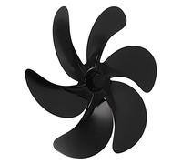 VGEBY Reemplazo Universal de 6 Aspas para Ventilador de Chimenea, Resistente, para Distribución Segura del Calor para Todos los Ventiladores de Estufa, Aleación de Aluminio, Negro, 6,7 Pulgadas
