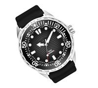 VGEBY Reloj de Buceo de Cuarzo con Energía Solar, Correa de Silicona de Acero Inoxidable Luminosa Resistente Al Agua hasta 300 M, con Brillo Nocturno para Hombres, Mujeres, Negocios Al (Black)