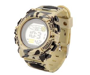 VGEBY Reloj Deportivo, Sistema de 12 24 Horas Reloj Digital Reloj Cronógrafo Noctilucente a Prueba de Agua para Hombres Regalo para Estudiantes Color de Camuflaje Al Aire Libre (Caqui)