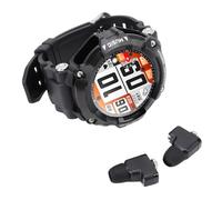 VGEBY Reloj Inteligente 2 en 1 con Auriculares Inalámbricos Pantalla HD de 1,52 Pulgadas Llamadas Bluetooth Rastreador de Ejercicios con NFC para Deportes y Actividades Al Aire (Black)